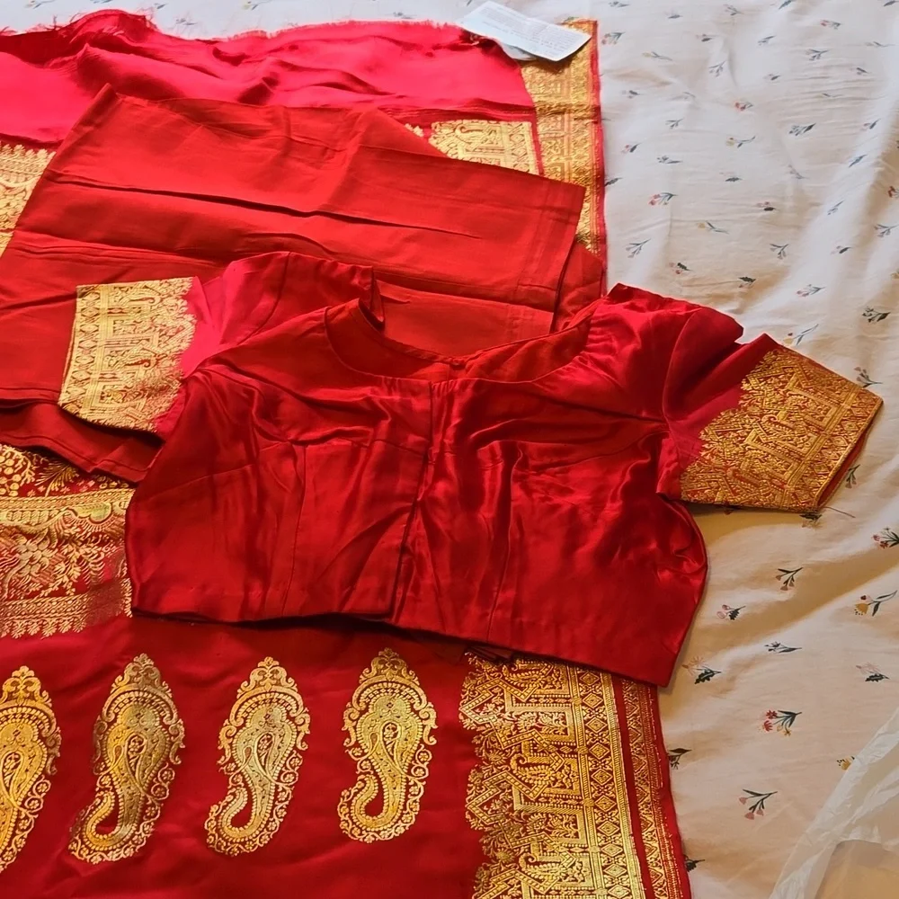 Pure silk banarsi saree / sari - Picture 5 of 7